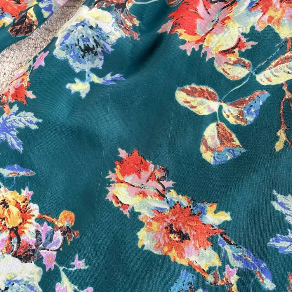 💖5/$25 Show Me Your Mumu Donna Michelle Tunic Green Yellow Lightweight  Large - Picture 12 of 12